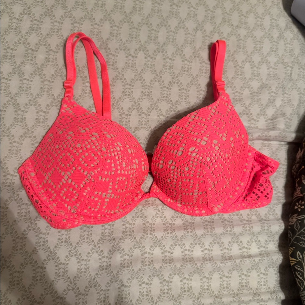 Victoria's Secret Vibrant Pink Lace Bra